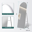 EMKE - Miroir Pleine Longueur EMKE - Cadre Aluminium Blanc, 160 x 60 cm, Mural ou sur Pied - vignette