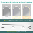 EMKE - Miroir LED pleine longueur EMKE, 147x45 cm - Éclairage à 3 couleurs réglables, intensité dimmable, interrupteur tactile, blanc - vignette