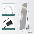 EMKE - Miroir LED pleine longueur EMKE, 147x45 cm - Éclairage à 3 couleurs réglables, intensité dimmable, interrupteur tactile, blanc - vignette