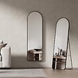 EMKE - Miroir Pleine Longueur EMKE - Cadre Aluminium Noir, 140 x 40 cm, Mural ou sur Pied - vignette