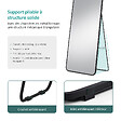 EMKE - Miroir Pleine Longueur EMKE - Cadre Aluminium Noir, 140 x 40 cm, Mural ou sur Pied - vignette