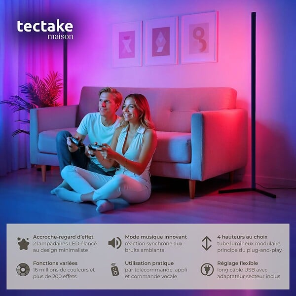 TECTAKE - Lampe sur pied LED - large