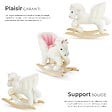 TECTAKE - Cheval à bascule au design de qualité à partir de 18 mois rose/blanc - vignette