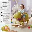 TECTAKE - Dinosaure à bascule avec housse en peluche à partir de 12 mois vert - vignette