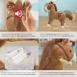 TECTAKE - Cheval à bascule en peluche au design de qualité à partir de 24 mois marron - vignette