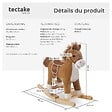 TECTAKE - Cheval à bascule en peluche au design de qualité à partir de 24 mois marron - vignette