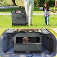 VOUNOT - Sac transport pliable chien chat caisse cage portable 82x60x60cm gris - vignette