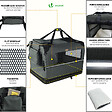 VOUNOT - Sac transport pliable chien chat caisse cage portable 82x60x60cm gris - vignette
