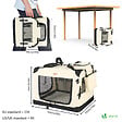 VOUNOT - Sac transport pliable chien chat caisse cage portable 50x35x36cm beige - vignette