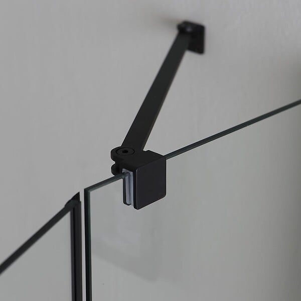 KIAMAMI VALENTINA - Cabine De Douche Noire Mate 70X70 Avec Portes Battantes Sans Cadre | London - large