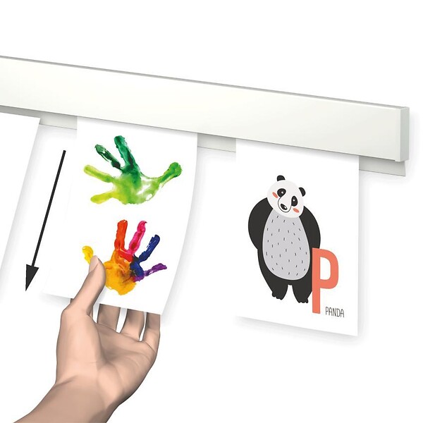 ARTITEQ - Info Rail pour suspendre dessin, poster, feuilles de présentation - Cimaise Artiteq Noir , 100 cm - large