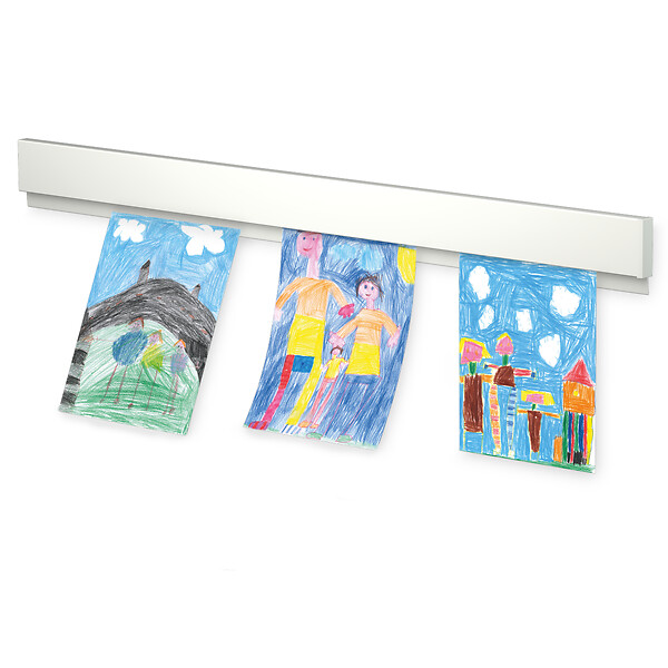 ARTITEQ - Info Rail pour suspendre dessin, poster, feuilles de présentation - Cimaise Artiteq Noir , 100 cm - large