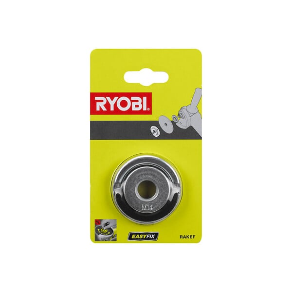 RYOBI - Pack RYOBI - Meuleuse d'angle brushless R18AG7-0 - 18V One+ - sans batterie ni chargeur - Ecrou Easyfix pour meuleuse d'angle RAKEF - M14 - large