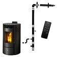 SANNOVER - Poêle à granulés étanche Azora 11,6 kW Noir Sannover + Kit d'installation - vignette