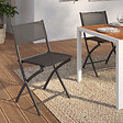 ID MARKET - Lot de 6 chaises de jardin pliantes BASTIA métal et textilène gris anthracite - vignette