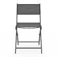 ID MARKET - Lot de 6 chaises de jardin pliantes BASTIA métal et textilène gris anthracite - vignette