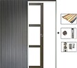 GD MENUISERIES - Porte Coulissante Gris Taupe RAL 7006 Vitrage transparent H204 x L83 cm, Galandage, Kit de finition - vignette