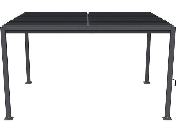 HABITAT ET JARDIN - Pergola bioclimatique autoportante avec lames orientables "Howard" - 3 x 4 m - Gris - large