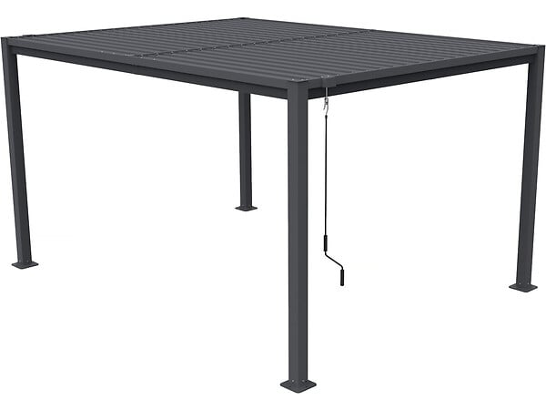 HABITAT ET JARDIN - Pergola bioclimatique autoportante avec lames orientables "Howard" - 3 x 4 m - Gris - large