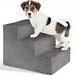 TECTAKE - Escalier pour animaux domestiques Paw Path avec housse en peluche 37 x 45 x 34,5 cm gris - vignette