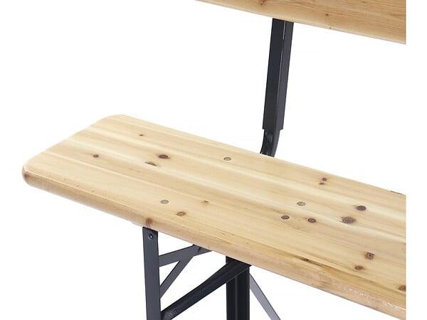 HABITAT ET JARDIN - Salon de jardin set brasserie en bois avec dossier "Lisbonne" - 220 cm - Marron - large