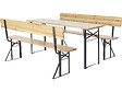 HABITAT ET JARDIN - Salon de jardin set brasserie en bois avec dossier "Lisbonne" - 180 cm - Marron - vignette