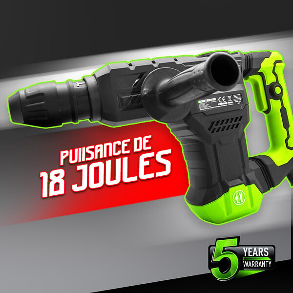 CONSTRUCTOR - Marteau piqueur 1300W - 18 J - 3900 coups/minute - large