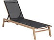 HABITAT ET JARDIN - Bain de soleil en aluminium imitation bois  "Elysia" - Noir - vignette