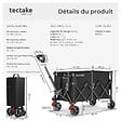 TECTAKE - Chariot pliable ROLLRIDER avec poignée télescopique et roues profilées noir - vignette