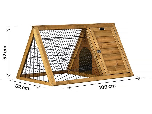 HABITAT ET JARDIN - Clapier poulailler "Biscotte" - 100 x 62 x 52 cm - Marron - large