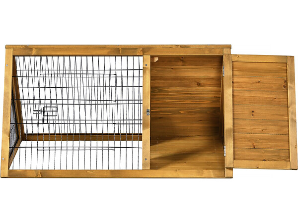 HABITAT ET JARDIN - Clapier poulailler "Biscotte" - 100 x 62 x 52 cm - Marron - large