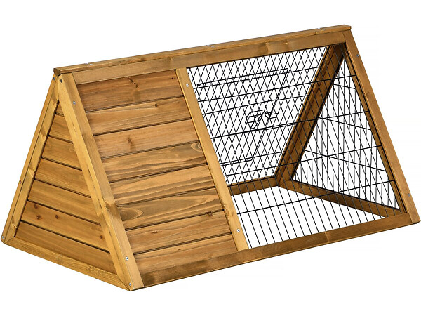 HABITAT ET JARDIN - Clapier poulailler "Biscotte" - 100 x 62 x 52 cm - Marron - large