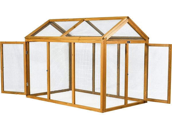 HABITAT ET JARDIN - Enclos extension en bois pour poulailler "Coco" - 6 poules - Marron - large