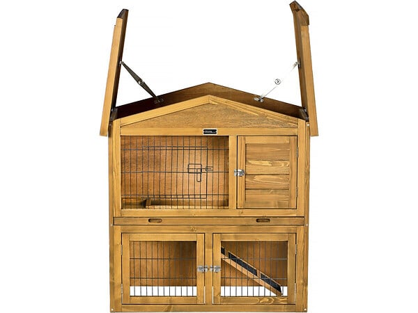 HABITAT ET JARDIN - Clapier poulailler en bois "Noisette" - 102 x 55 x 100 cm - Marron - large
