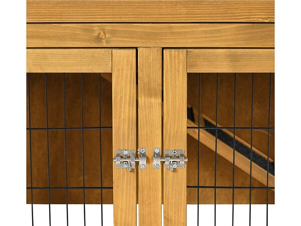 HABITAT ET JARDIN - Clapier poulailler en bois "Noisette" - 102 x 55 x 100 cm - Marron - large