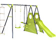 HABITAT ET JARDIN - Portique de jeu métal avec toboggan "Dany"- 5 agrès - Vert - vignette