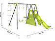 HABITAT ET JARDIN - Portique de jeu métal avec toboggan "Dany"- 5 agrès - Vert - vignette