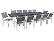 HABITAT ET JARDIN - Table extensible et chaises de jardin en aluminium "Lagos" - 200/320 x 105 x 76 cm - 12 places - Gris foncé - vignette