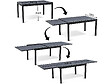 HABITAT ET JARDIN - Table extensible et chaises de jardin en aluminium "Lagos" - 200/320 x 105 x 76 cm - 12 places - Gris foncé - vignette