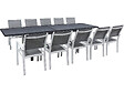 HABITAT ET JARDIN - Table extensible et chaises de jardin en aluminium "Lagos" - 200/320 x 105 x 76 cm - 10 places - Gris foncé - vignette