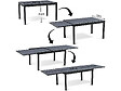 HABITAT ET JARDIN - Table extensible et chaises de jardin en aluminium "Lagos" - 200/320 x 105 x 76 cm - 10 places - Gris foncé - vignette