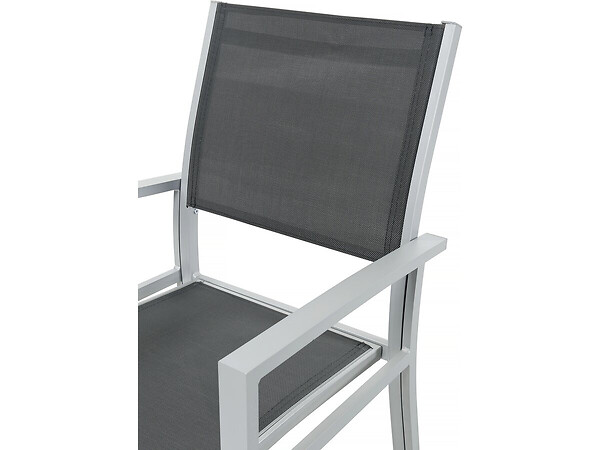 HABITAT ET JARDIN - Table extensible et chaises de jardin en aluminium "Lagos" - 200/320 x 105 x 76 cm - 10 places - Gris foncé - large