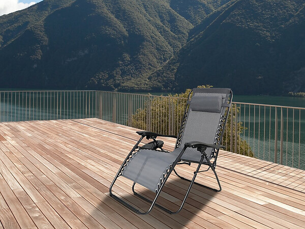 HABITAT ET JARDIN - Fauteuil de jardin relax zéro gravité "Sintra" - Gris - large
