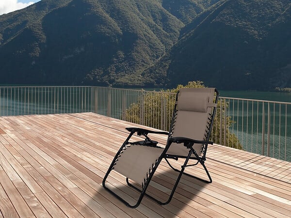 HABITAT ET JARDIN - Fauteuil de jardin relax zéro gravité "Sintra" - Taupe - large