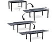 HABITAT ET JARDIN - Table jardin en aluminium extensible "Lagos" - 200/320 x 105 x 76 cm - Noir - vignette