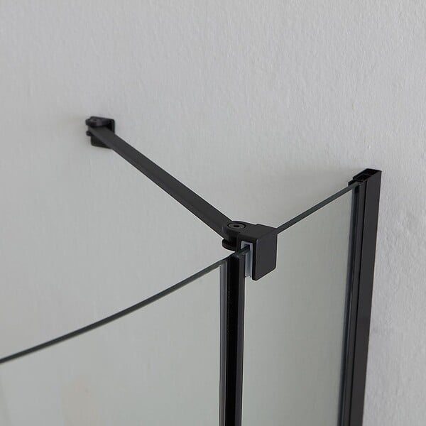KIAMAMI VALENTINA - Cabine De Douche D'angle 80X80 Sans Profilés, Noir Mat, Verre 6Mm | London - large