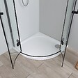 KIAMAMI VALENTINA - Cabine De Douche 90X90 Semi-Circulaire Ouverture À Charnière Noir  | London - vignette