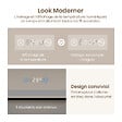 EMKE - EMKE Miroir lumineux salle de bain 80x60cm, Cadre noir, Miroir LED avec Interrupteur Tactile, Anti-buée, Horloge et Température, Lumière Neutre - vignette