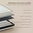EMKE - EMKE Miroir lumineux salle de bain 80x60cm, Cadre noir, Miroir LED avec Interrupteur Tactile, Anti-buée, Horloge et Température, Lumière Neutre - vignette