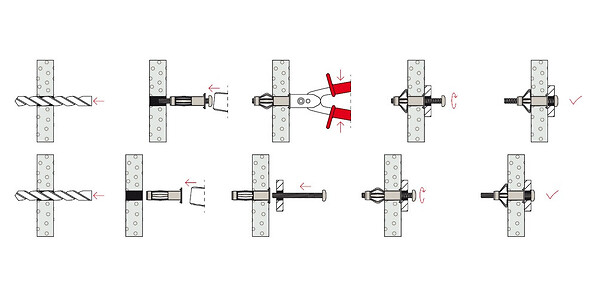 FISCHER - 50 Chevilles métalliques à  expansion sans vis 46 mm Fischer - large
